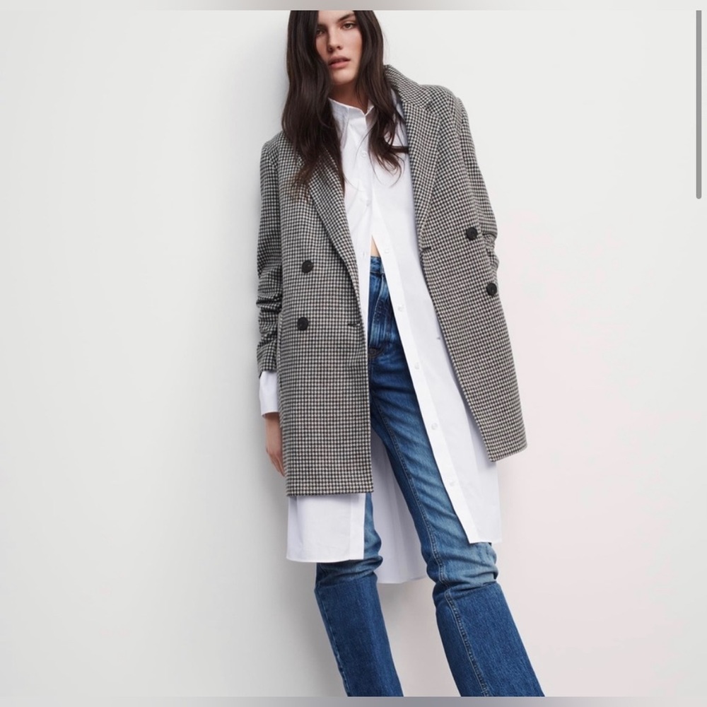 Zara Grey & White Houndstooth coat